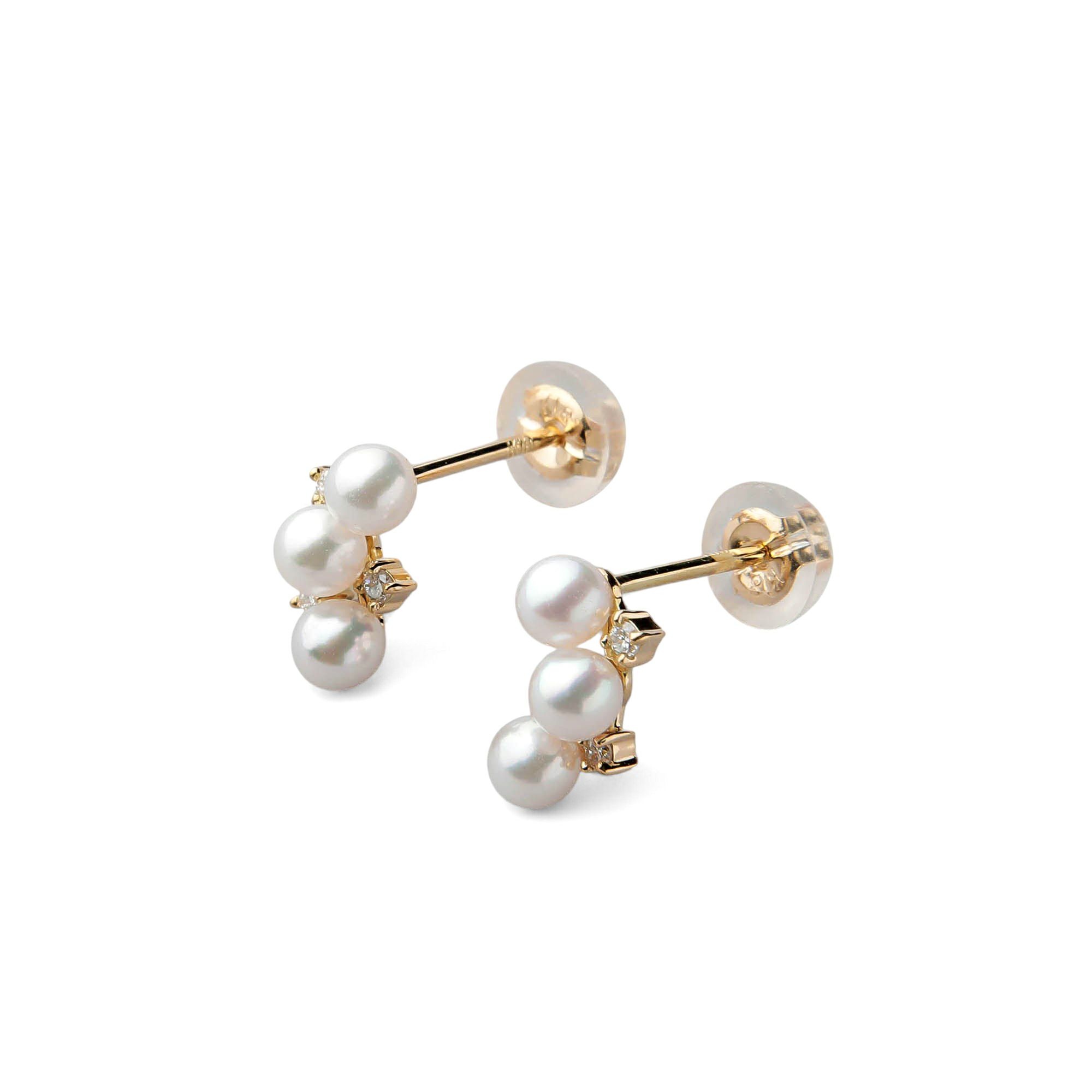 Petit Claire あこや真珠 ピアス　3.0-3.5mm K18YG