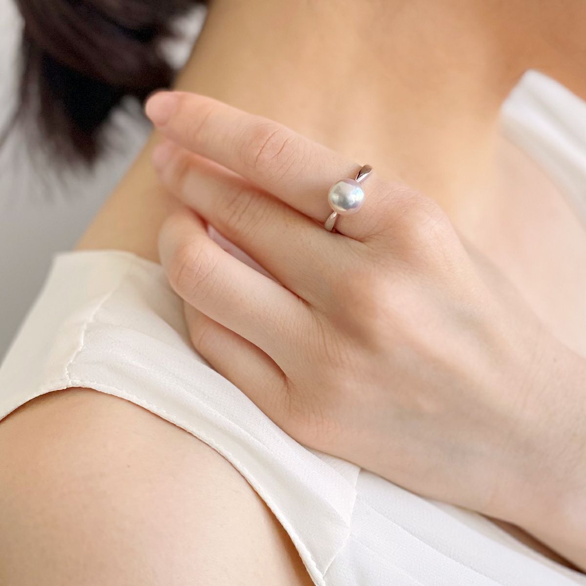 PT900 アコヤパール リング 9.0mm 9.0mmUP あこや花珠 パールリング  