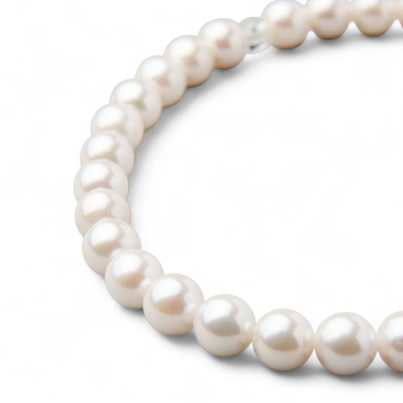 あこや本真珠 パール念珠(数珠) ホワイト系 7.5-8.0mm BBB～C 正絹（房12色から選択可）[ブラックフォーマルに][n2]（お葬式 お盆 法事 法要）