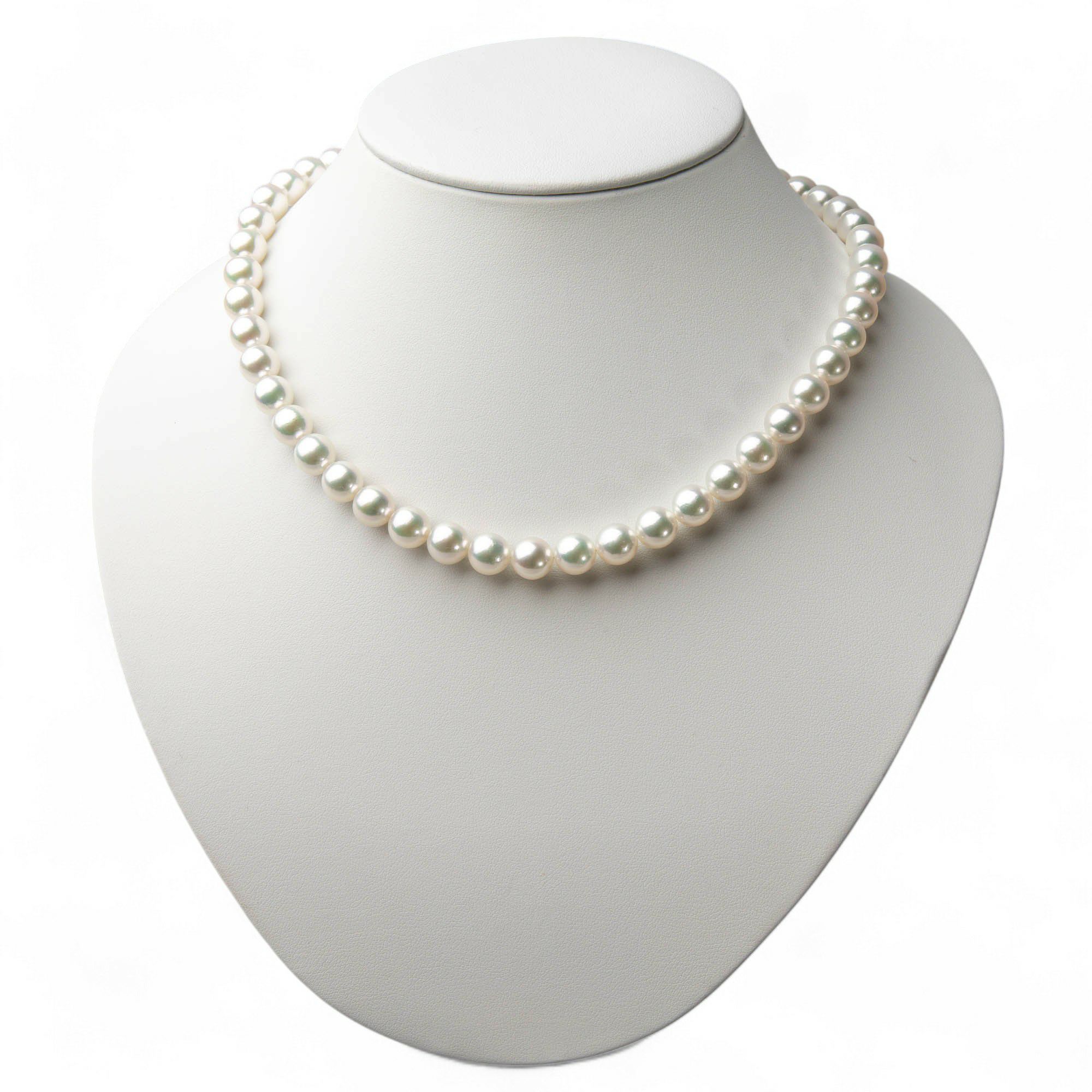 オーロラ花珠真珠 無調色 ネックレス 2点セット 8.5-9.0mm ホワイト系(ナチュラル) ≪ハイクオリティ花珠≫ 高品質 AAA 花珠鑑別書付  パールネックレス パールピアス イヤリング [n5]（真珠ネックレス アコヤ真珠 本真珠）