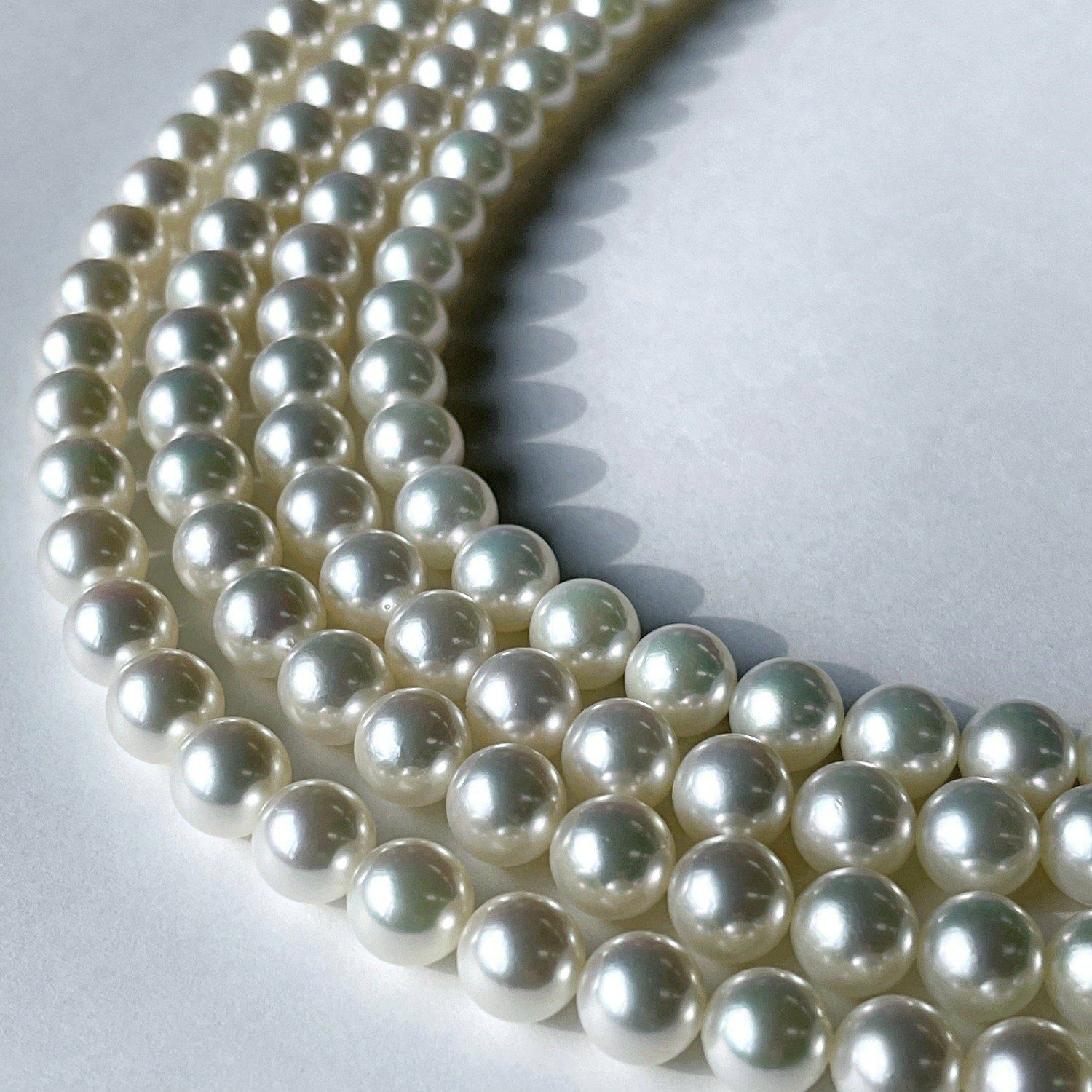  花珠真珠 無調色 ネックレス7.5-8.0mm 《真珠総合研究所 鑑別書付き》