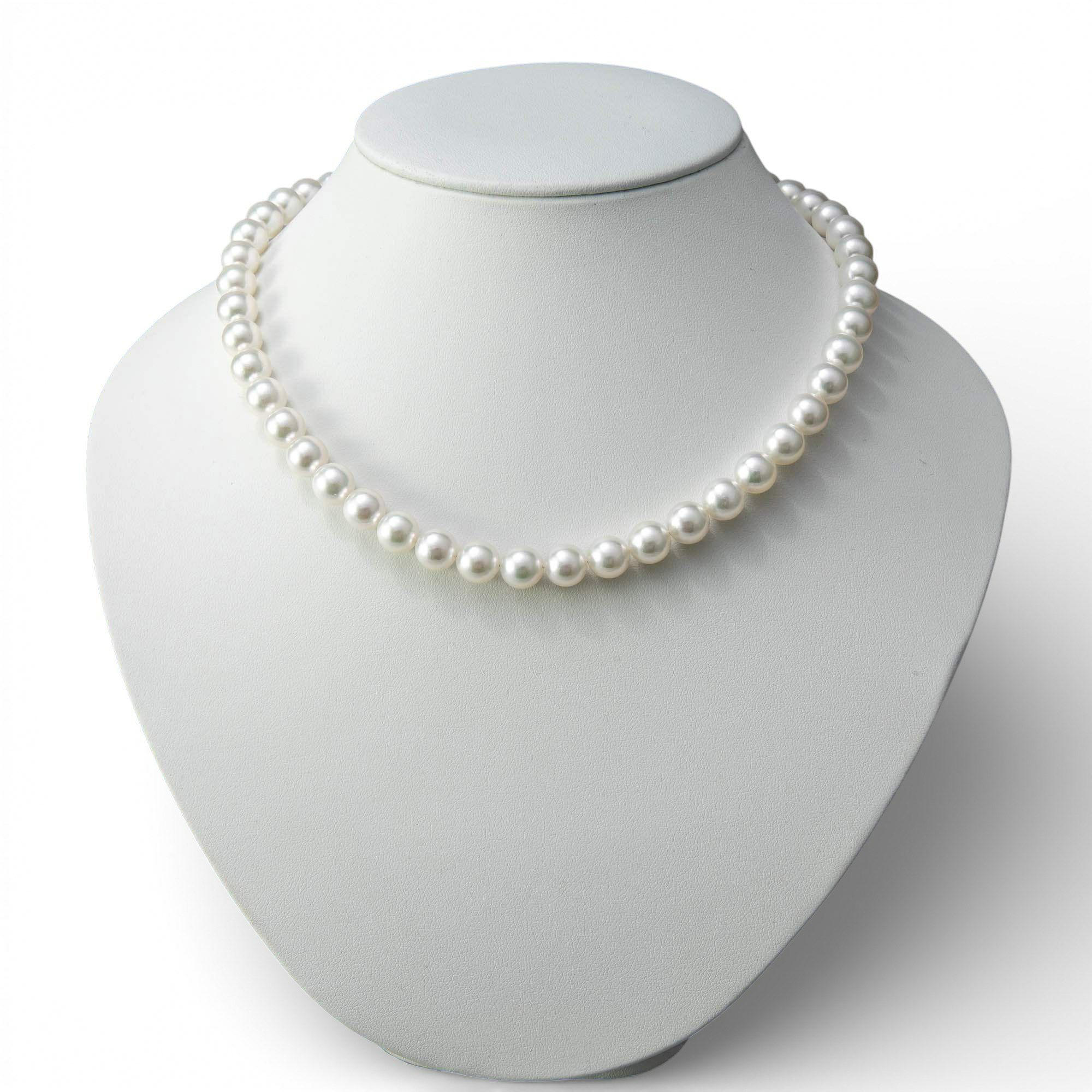 オーロラ花珠真珠 無調色 ネックレス 2点セット 8.5-9.0mm ホワイト系(ナチュラル) ≪グッドクオリティ花珠≫ AAA 花珠鑑別書付  パールネックレス パールピアス イヤリング [n3]（卸直販 還元価格）（真珠ネックレス アコヤ真珠 高品質 本真珠）