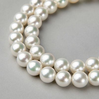 オーロラ花珠真珠 無調色 ネックレス 8.0-8.5mm ホワイト系(ナチュラル) ≪グッドクオリティ花珠≫ AAA 花珠鑑別書付 パールネックレス [n4]（卸直販 還元価格）（真珠ネックレス アコヤ真珠 高品質 本真珠）