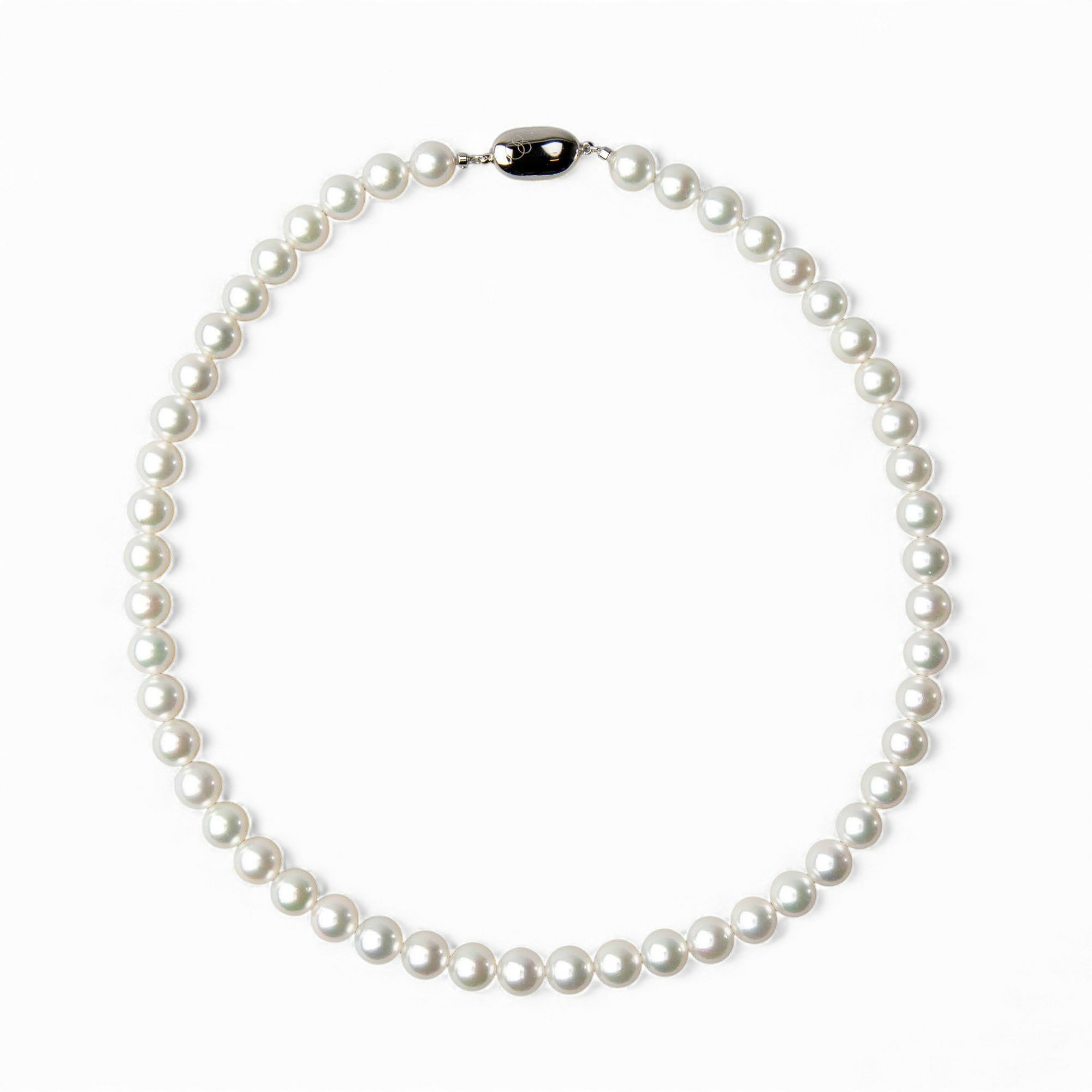 無調色 花珠真珠 ネックレス8.0-8.5mm