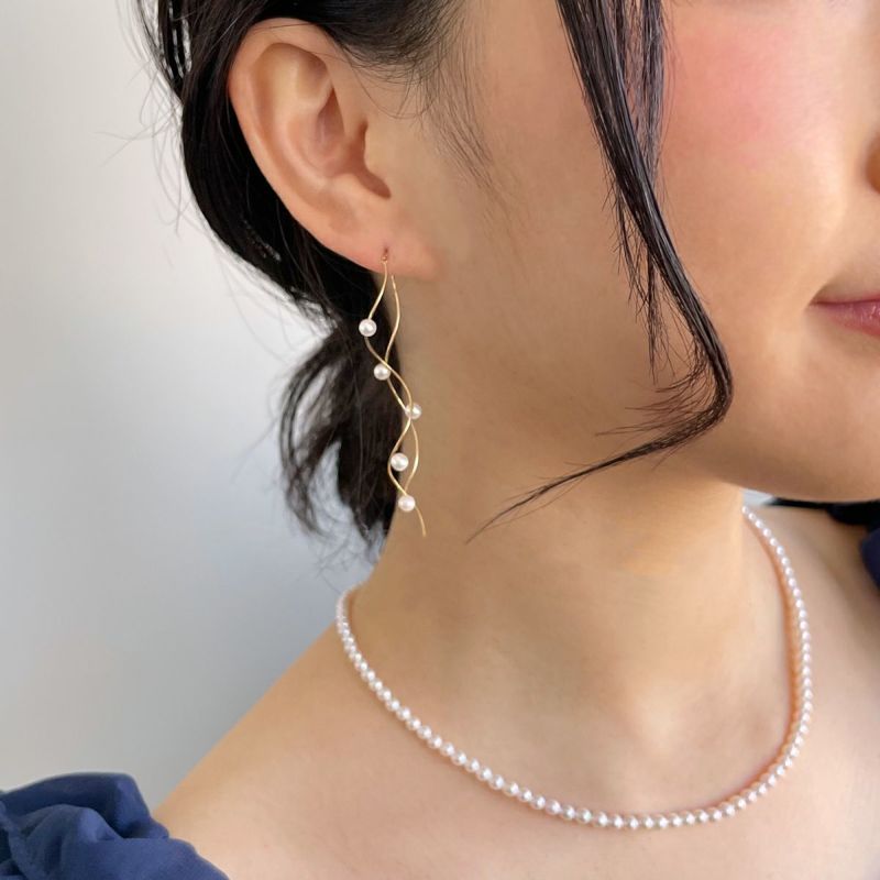 enSTYLE 淡水真珠 ピアス3.5-4.0mm K10YG | 淡水真珠ピアス