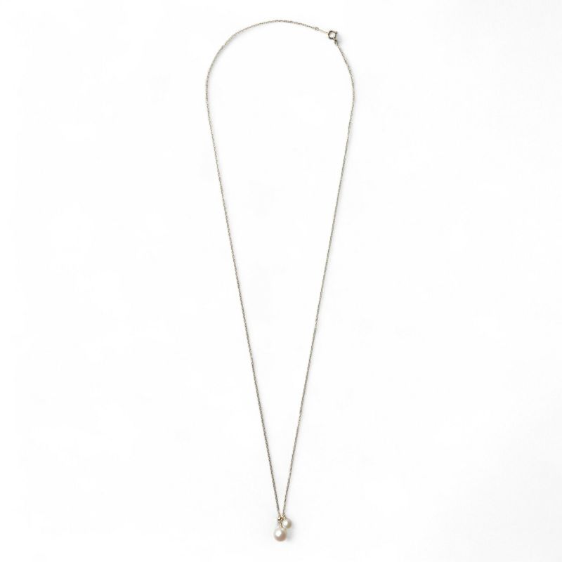 Carina あこや真珠 2粒ペンダント　K18YG スライド式