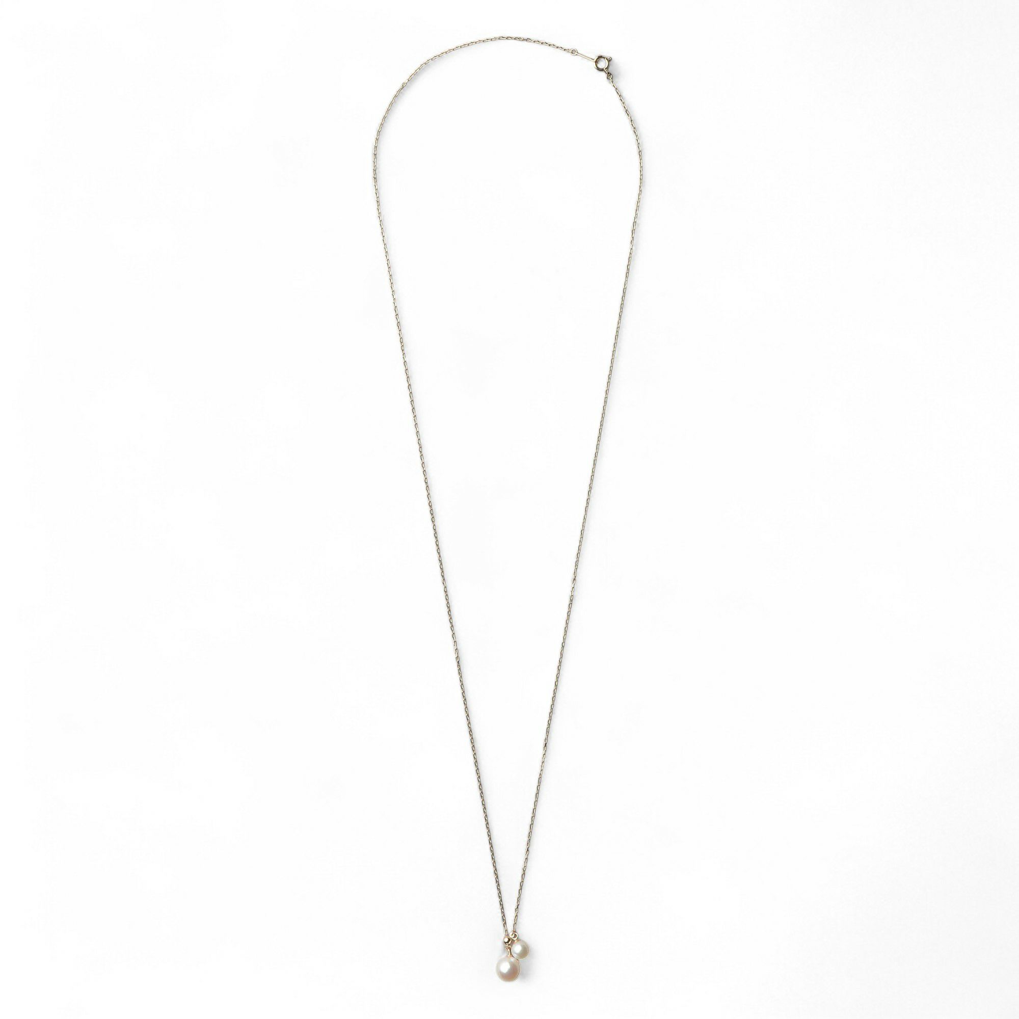 Carina あこや真珠 2粒ペンダント　K18YG スライド式