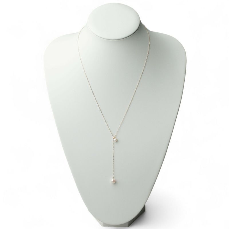 Carina あこや真珠 2粒ペンダント　K18YG スライド式