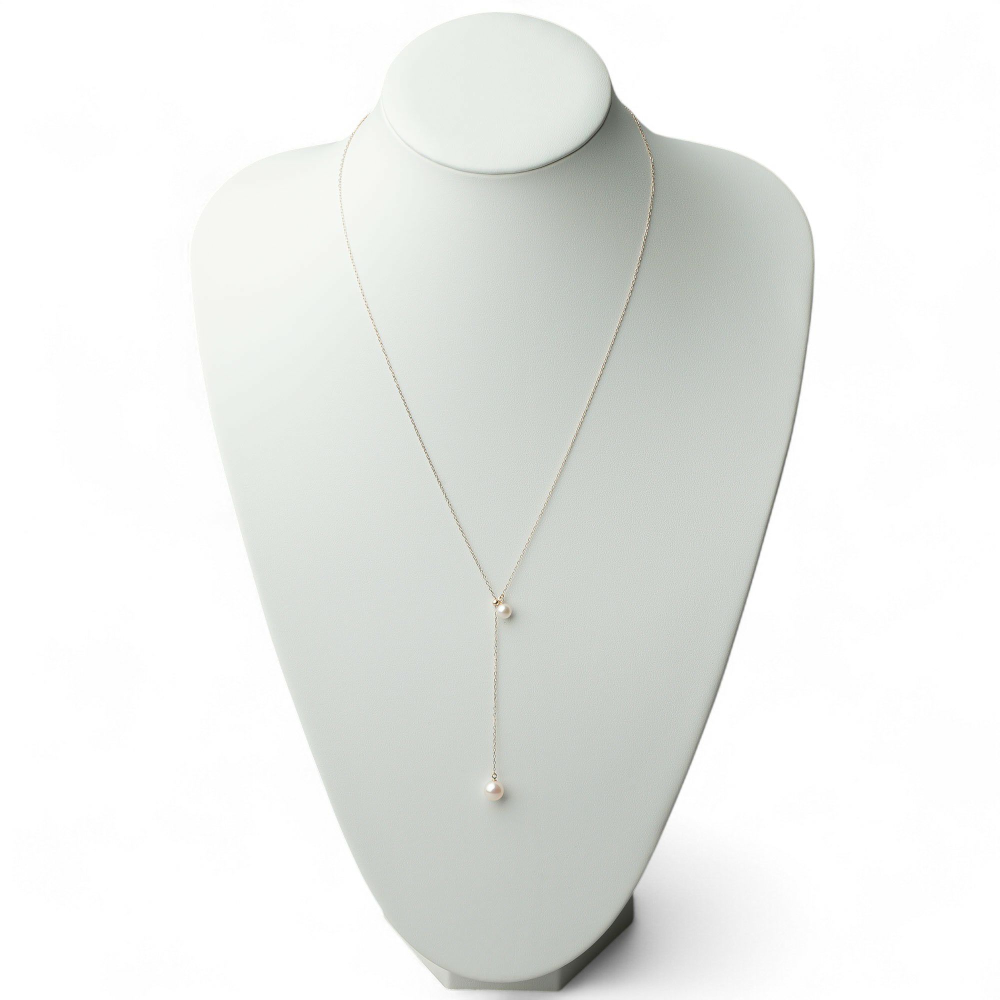 Carina あこや真珠 2粒ペンダント　K18YG スライド式