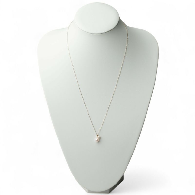 Carina あこや真珠 2粒ペンダント　K18YG スライド式