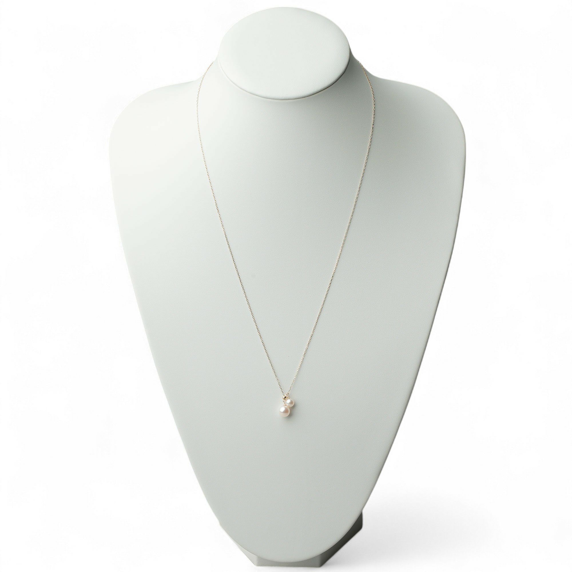 Carina あこや真珠 2粒ペンダント　K18YG スライド式