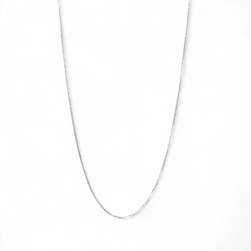 【受注発注品】トゥインクルカット ロングチェーン K18WG 長さ:70cm 太さ:1.3mm(線径0.35mm) スライド式(無段階で調節可) ホワイトゴールド [n6]（ペンダント チェーンネックレス 18金）