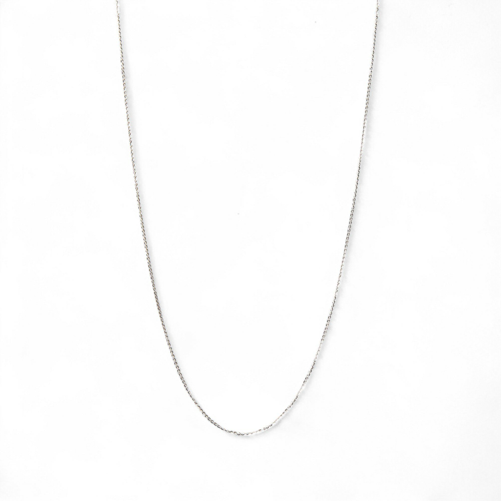 【受注発注品】トゥインクルカット ロングチェーン K18WG 長さ:70cm 太さ:1.3mm(線径0.35mm) スライド式(無段階で調節可) ホワイトゴールド [n6]（ペンダント チェーンネックレス 18金）