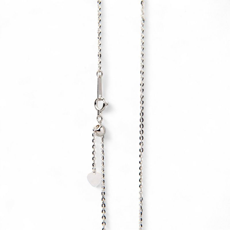 【受注発注品】トゥインクルカット ロングチェーン K18WG 長さ:70cm 太さ:1.3mm(線径0.35mm) スライド式(無段階で調節可) ホワイトゴールド [n6]（ペンダント チェーンネックレス 18金）