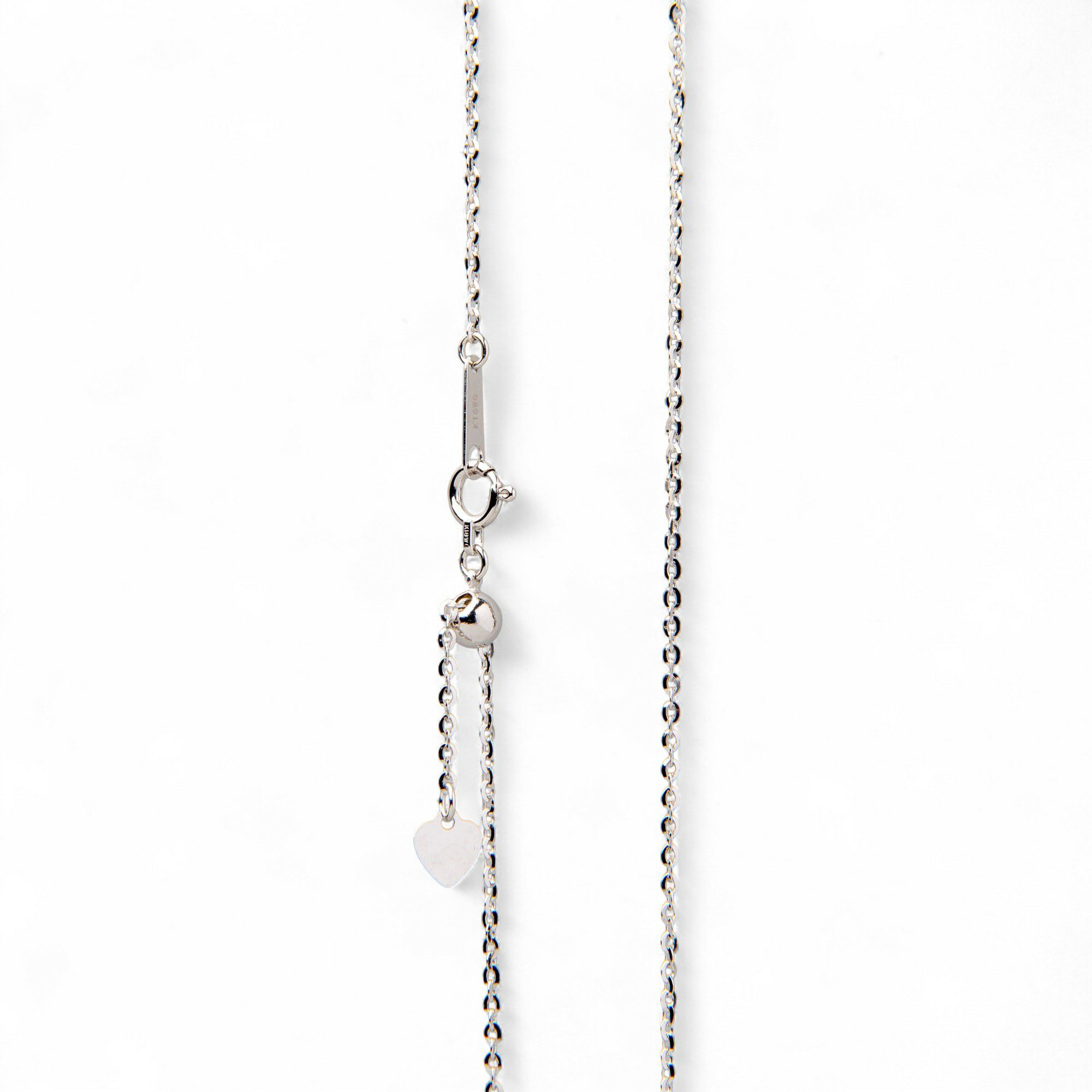 【受注発注品】トゥインクルカット ロングチェーン K18WG 長さ:70cm 太さ:1.3mm(線径0.35mm) スライド式(無段階で調節可) ホワイトゴールド [n6]（ペンダント チェーンネックレス 18金）