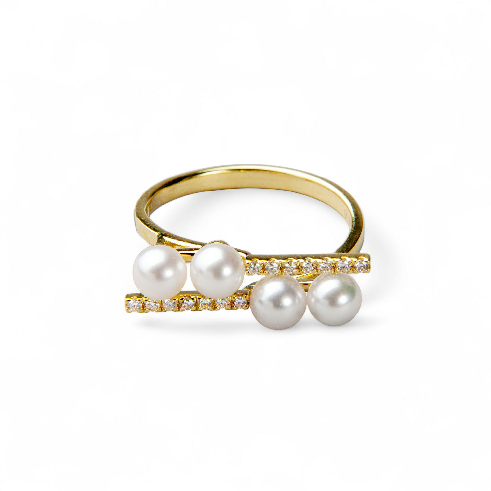 あこや真珠 リング4.0-4.5mm K18WG/K18YG | あこや真珠リング 