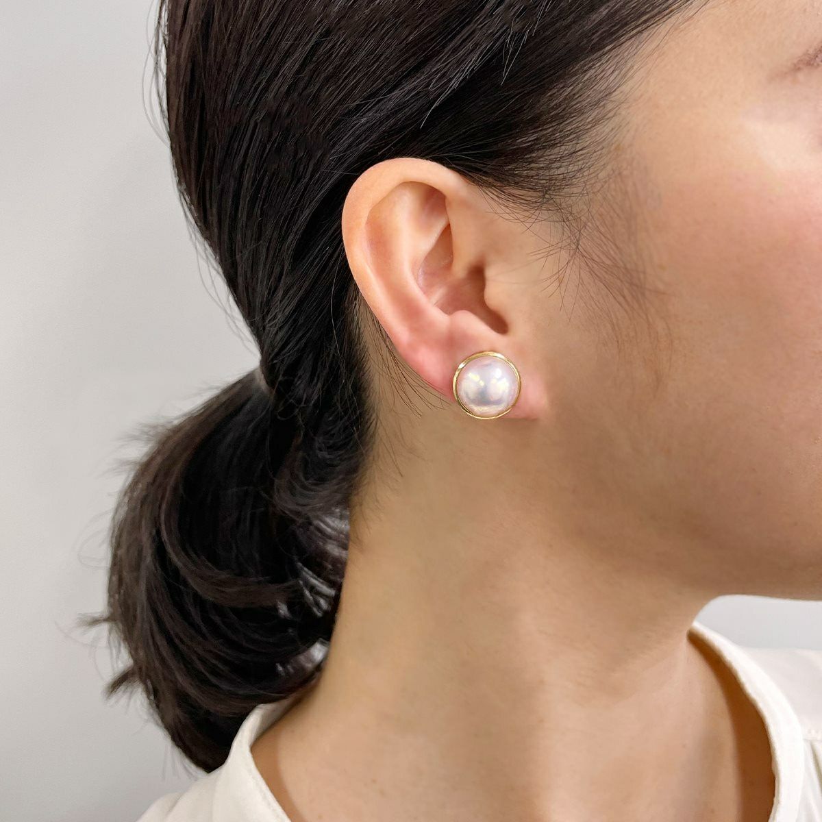 マベ真珠 イヤリング13mmUP K18 | その他ピアス・イヤリング 