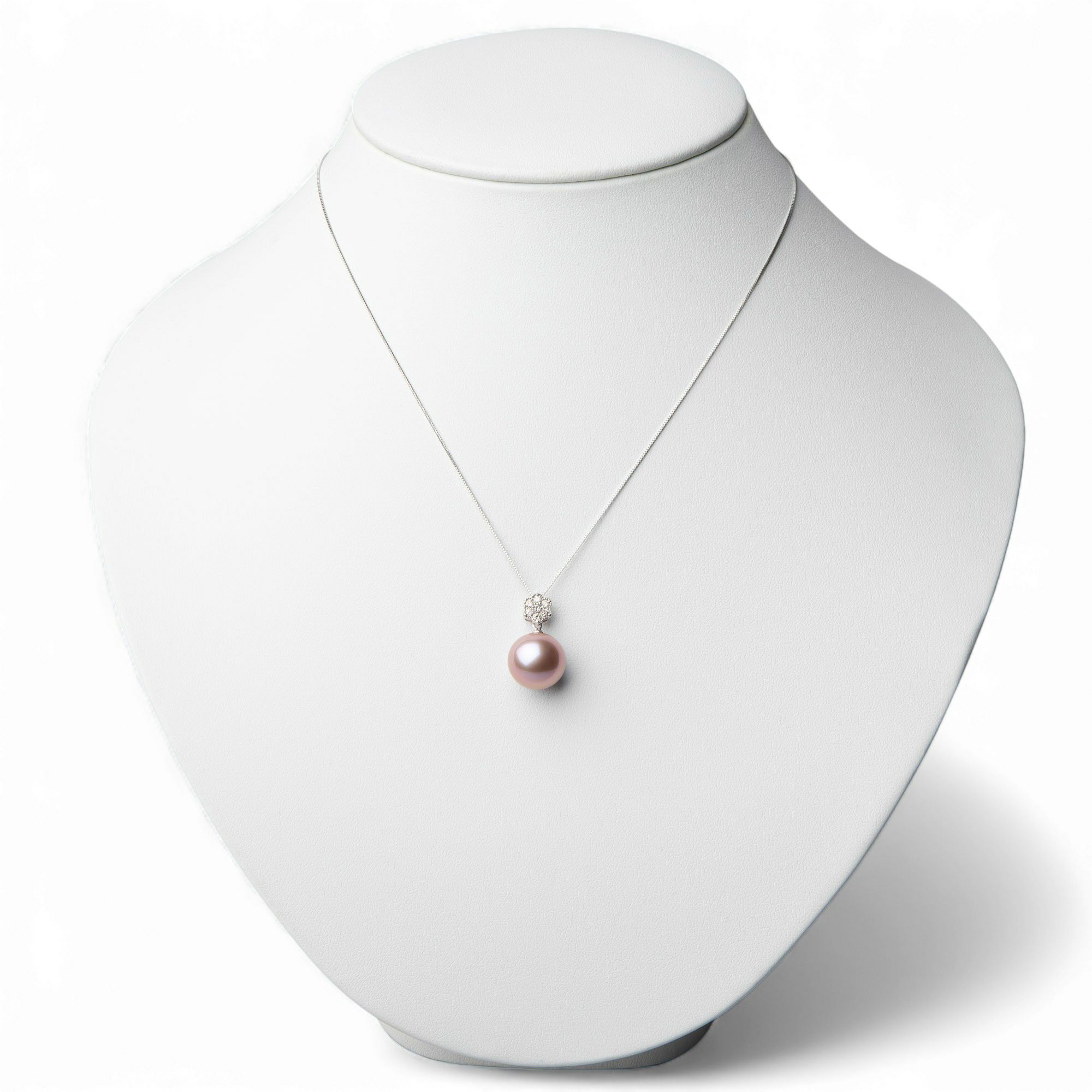 淡水真珠(有核) パールペンダントトップ(ヘッド) オーロラパープル（ナチュラル）系 13mmUP AAB  K18WG [n3]