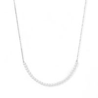 大人気シリーズ待望の新作♪ K10WG/YG ベビーパール×チェーンネックレス ～BIG SMILEY～ あこや真珠 ホワイト系 3.5-4.0mm [送料無料] (スルーペンダント)（アコヤ本真珠）[n4]