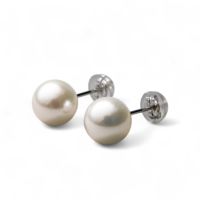 【初めての方におすすめ】あこや本真珠 パールピアス ホワイト系 8.0-8.5mm BBB Pt900 プラチナ　フォーマル スタッドピアス【本店限定商品】[n3]