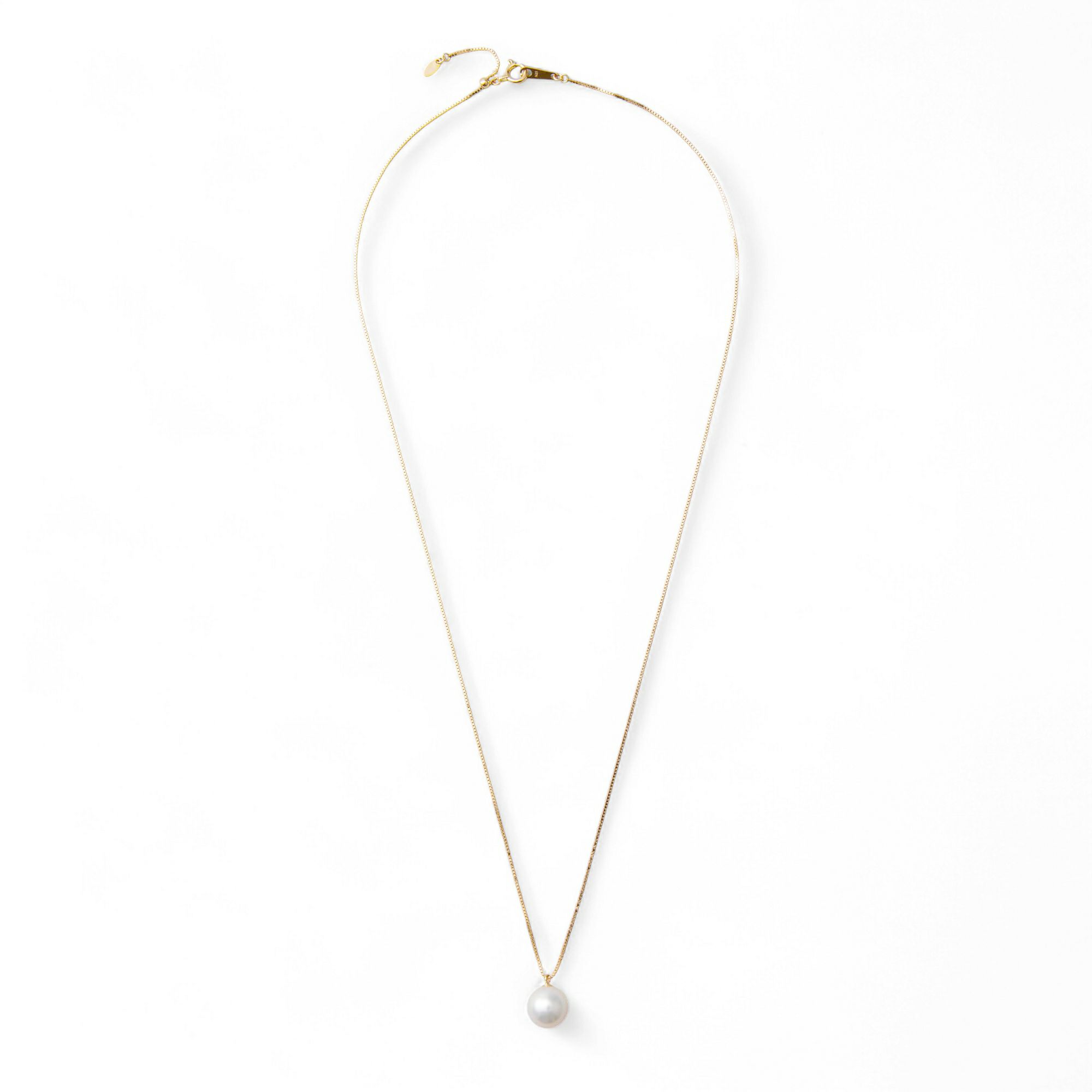 【初めての方におすすめ】あこや本真珠 一粒パールネックレス（45cmチェーン付） ホワイト系 8.0-8.5mm BBB K18/K18WG プチペンダント【本店限定商品】[n3]