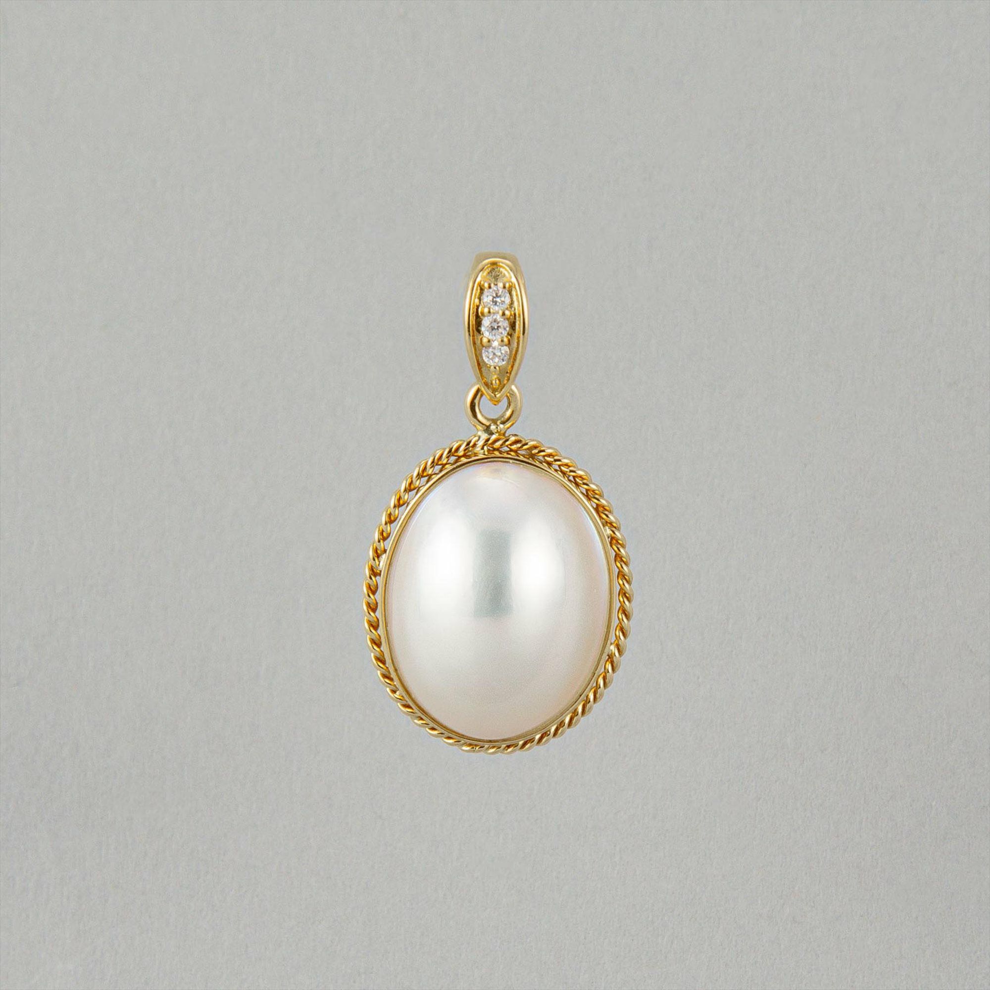 マベ真珠 ペンダントトップ 10mmUP K18YG | その他ペンダント 