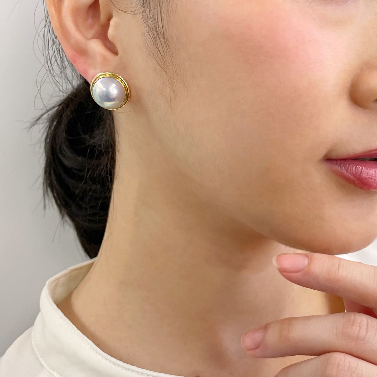マベ真珠 ピアス12mmUP K18 | その他ピアス・イヤリング 