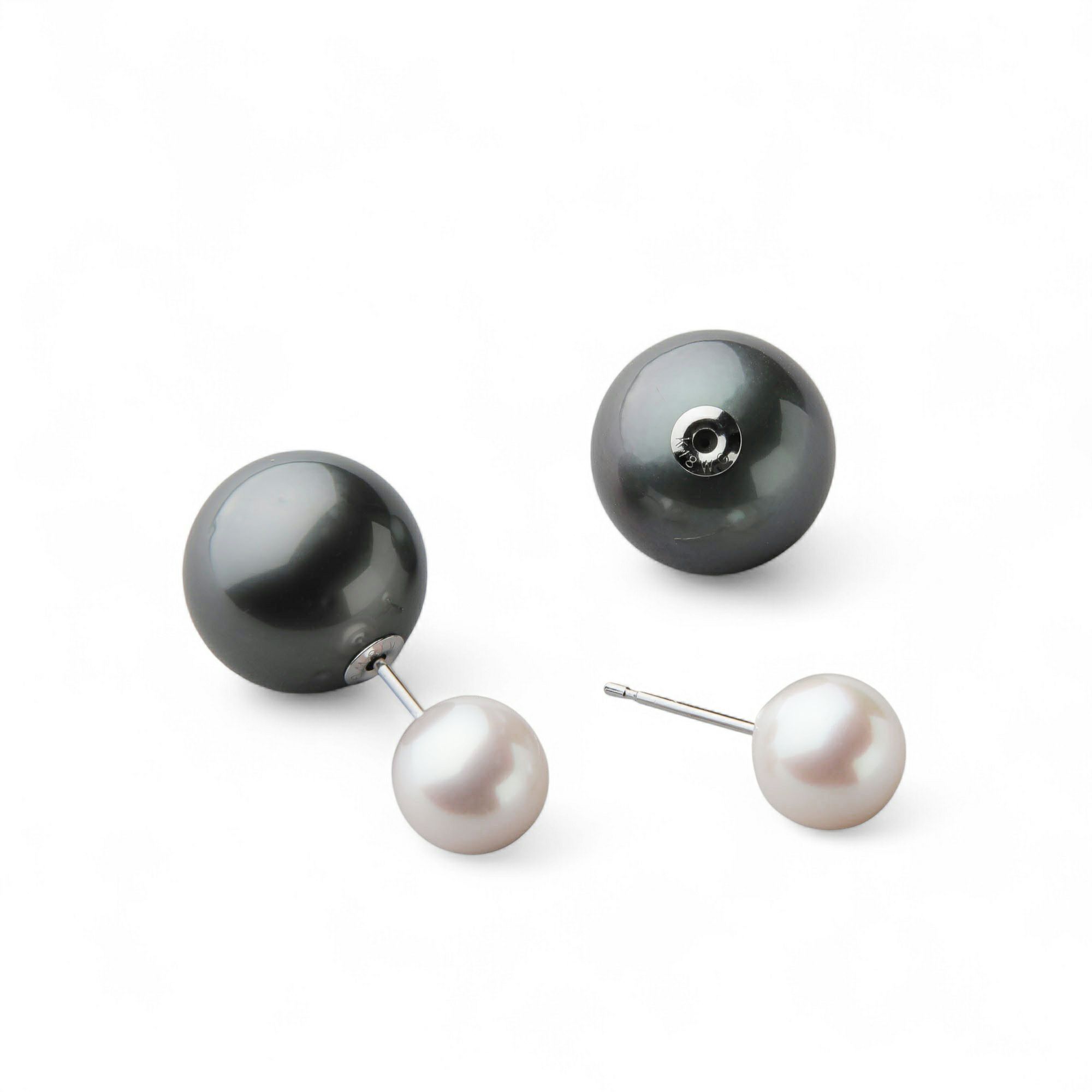 Tahitian+ タヒチ黒蝶真珠 パールキャッチ　11mmUP K18WG/YG