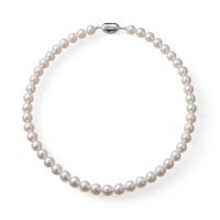 《キッズ用長さが選べる》あこや本真珠 パールネックレス ホワイトピンク系 6.5-7.0mm ビーンズクラスプ（約37cm）/引き輪&アジャスター（約36-41cm） [n2]（入園 入学式 発表会 七五三 結婚式）（キッズ用 パール）（ママ 子供 母娘 親子リンクコーデ）