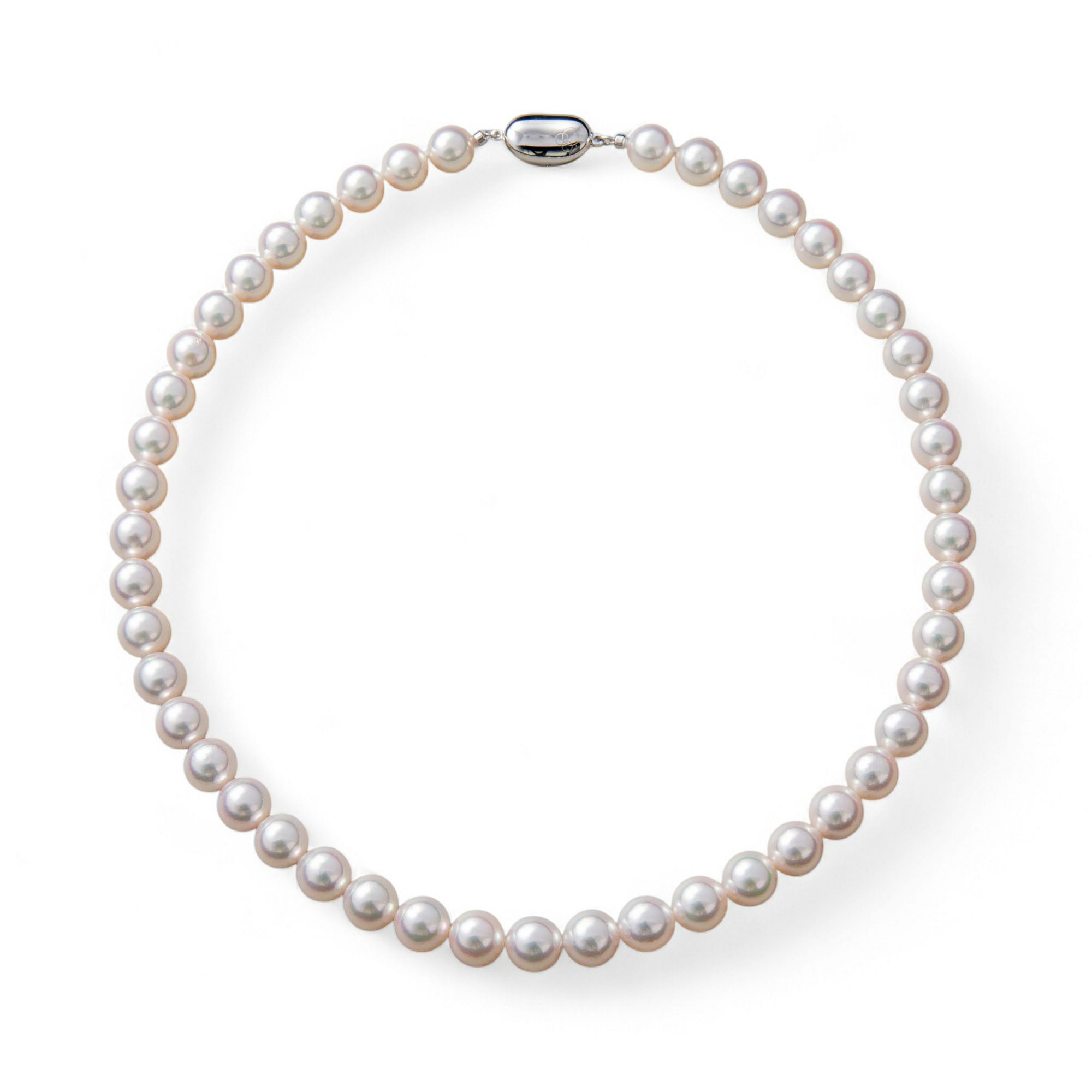 《キッズ用長さが選べる》あこや本真珠 パールネックレス ホワイトピンク系 6.5-7.0mm ビーンズクラスプ（約37cm）/引き輪&アジャスター（約36-41cm） [n2]（入園 入学式 発表会 七五三 結婚式）（キッズ用 パール）（ママ 子供 母娘 親子リンクコーデ）