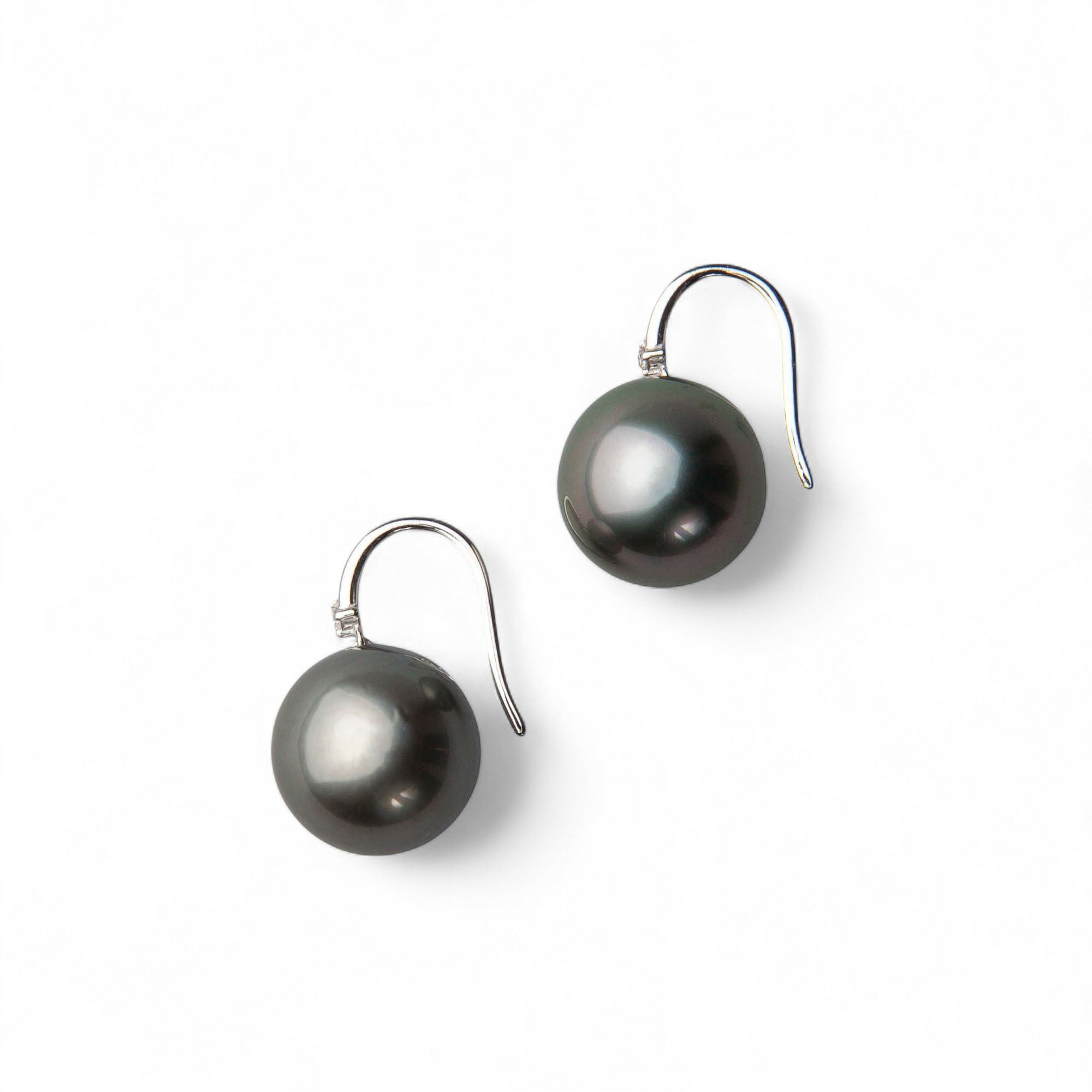 Tahitian+ タヒチ黒蝶真珠 ピアス 11mmUP K14WG | 南洋真珠ピアス  