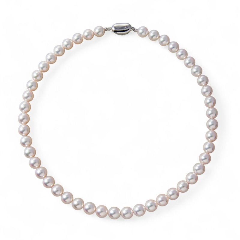 あこや真珠【オーロラロゼ】 鑑別書付 パールネックレス ホワイトピンク系 8.5-9.0mm AAB ラウンド [真珠科学研究所発行][n2]（真珠 ネックレス）（冠婚葬祭 フォーマル 入学式 卒業式 結婚式 成人式）