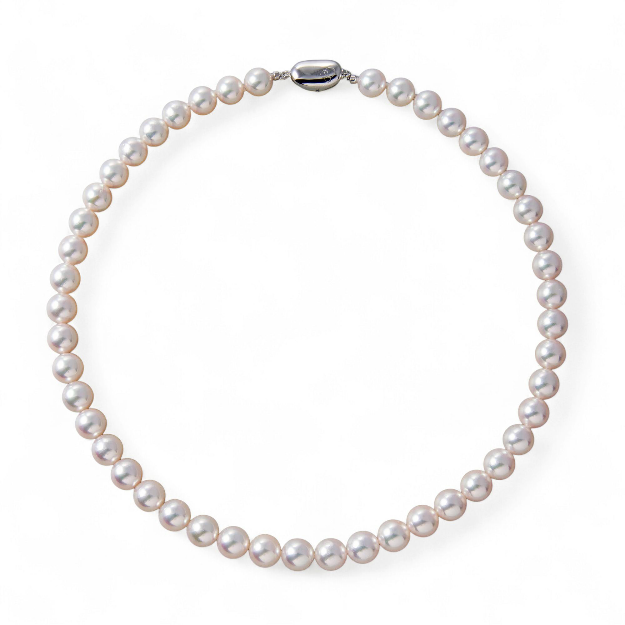 あこや真珠【オーロラロゼ】 鑑別書付 パールネックレス ホワイトピンク系 8.5-9.0mm AAB ラウンド [真珠科学研究所発行][n2]（真珠 ネックレス）（冠婚葬祭 フォーマル 入学式 卒業式 結婚式 成人式）