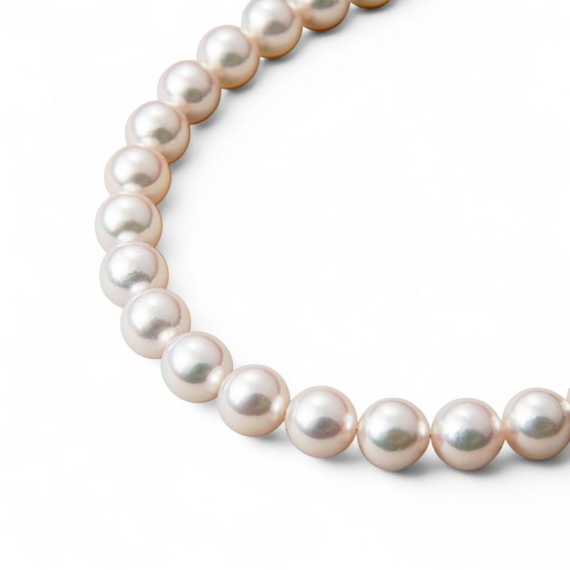 あこや真珠【オーロラロゼ】 鑑別書付 パールネックレス ホワイトピンク系 8.5-9.0mm AAB ラウンド [真珠科学研究所発行][n2]（真珠 ネックレス）（冠婚葬祭 フォーマル 入学式 卒業式 結婚式 成人式）
