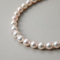 ①高品質アコヤベビーパール4-4.5mmオーロラロゼrose真珠科学研究所鑑別書 オーロラRose（ロゼ）アコヤ真珠・ベビーパール・ネックレス