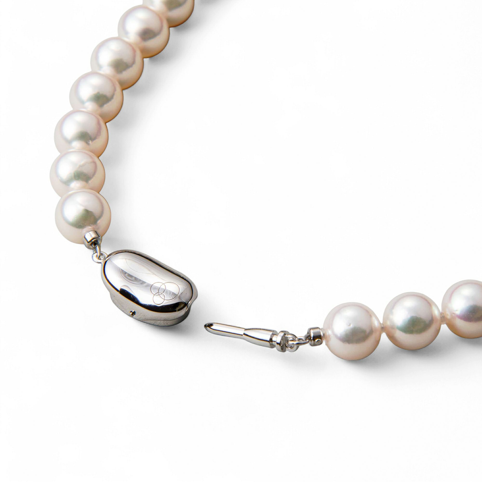 あこや真珠【オーロラロゼ】 鑑別書付 パールネックレス ホワイトピンク系 8.5-9.0mm AAB ラウンド [真珠科学研究所発行][n2]（真珠 ネックレス）（冠婚葬祭 フォーマル 入学式 卒業式 結婚式 成人式）