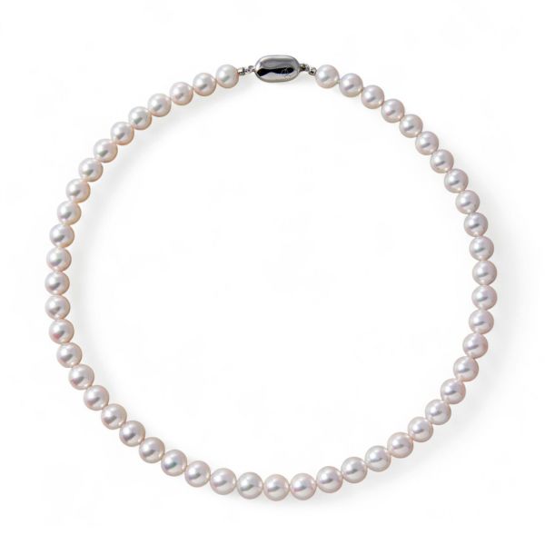 あこや真珠【オーロラロゼ】 鑑別書付 パールネックレス ホワイトピンク系 8.0-8.5mm AAB ラウンド [真珠科学研究所発行][n2]（真珠 ネックレス）（冠婚葬祭 フォーマル 入学式 卒業式 結婚式 成人式）