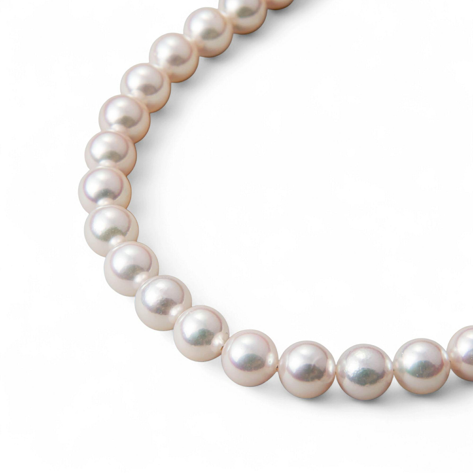 あこや真珠【オーロラロゼ】 鑑別書付 パールネックレス ホワイトピンク系 8.0-8.5mm AAB ラウンド [真珠科学研究所発行][n2]（真珠 ネックレス）（冠婚葬祭 フォーマル 入学式 卒業式 結婚式 成人式）