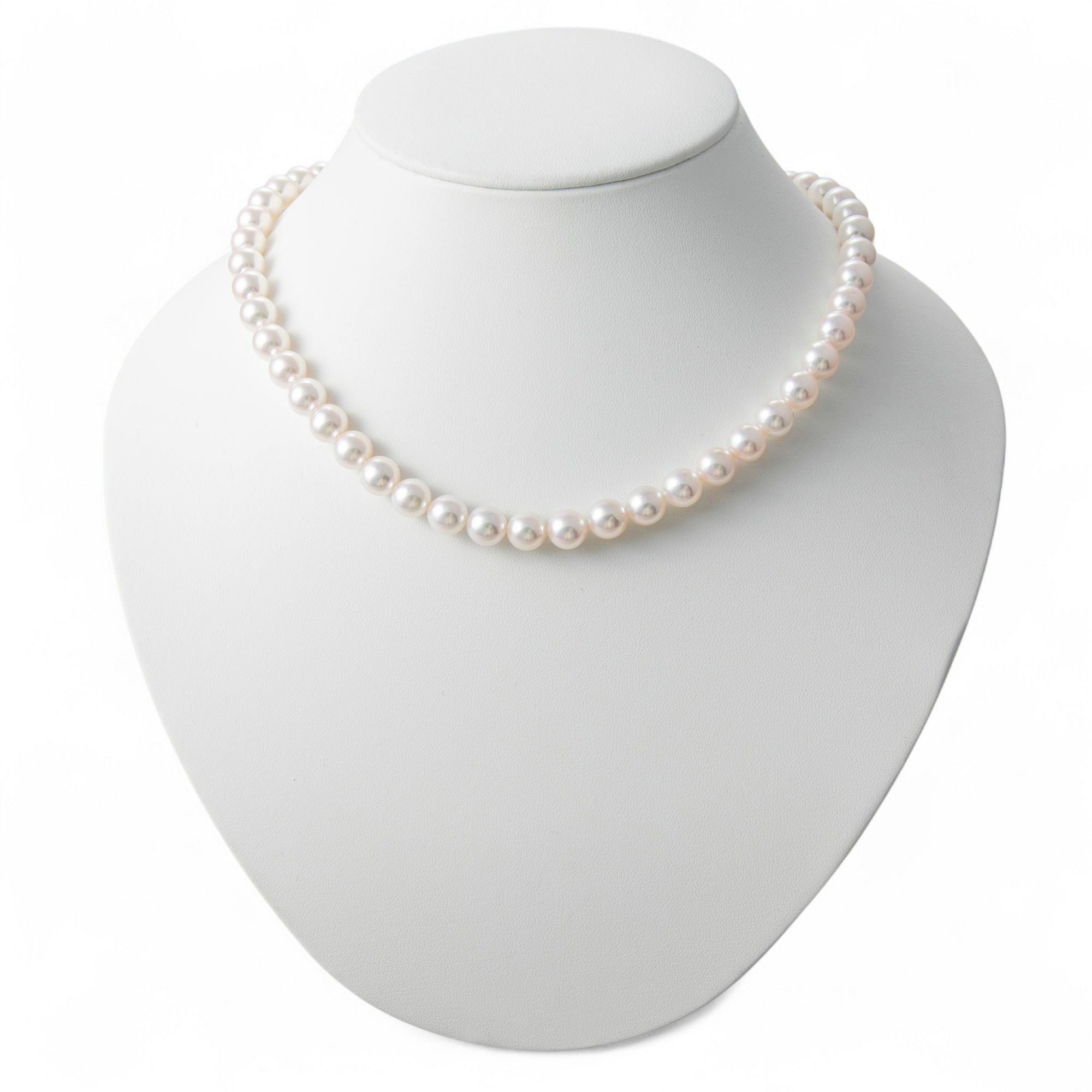 あこや真珠【オーロラロゼ】 鑑別書付 パールネックレス ホワイトピンク系 8.0-8.5mm AAB ラウンド [真珠科学研究所発行][n2]（真珠 ネックレス）（冠婚葬祭 フォーマル 入学式 卒業式 結婚式 成人式）