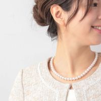 新品 あこや 真珠 ネックレス ピンク オーロラ 7.5～8㎜ 41.5㎝ ⑥ あこや真珠【オーロラロゼ】 鑑別書付 パールネックレス