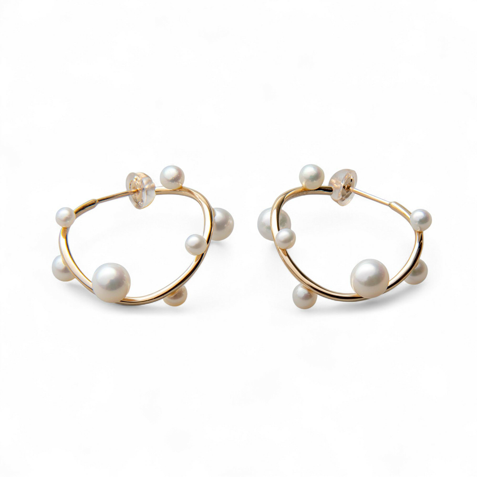 淡水真珠 ラウンドウエーブ ピアス K10YG 2.5-5.0mm 《enSTYLE》［n3］(淡水パール ギフト プレゼント ベビーパール ゴールド レディース トレンド おしゃれ)