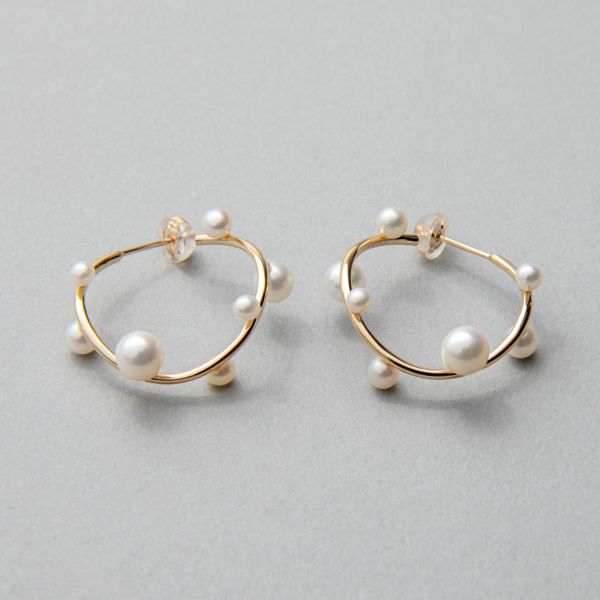 enSTYLE 淡水真珠 ピアス 2.5-5.0mm K10YG
