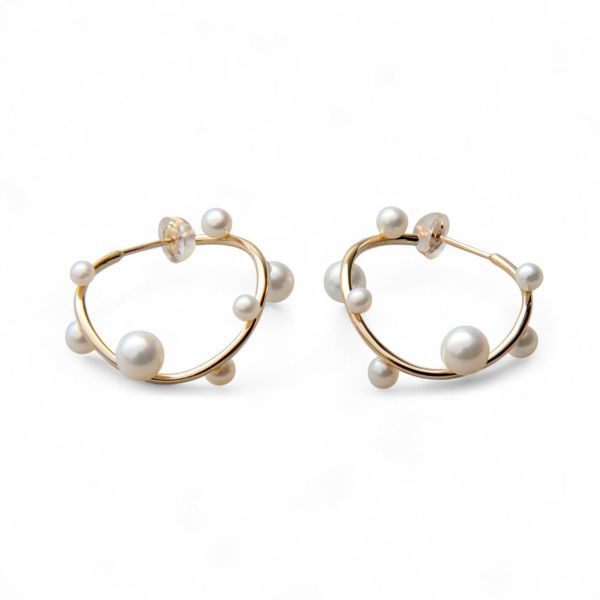 淡水真珠 ラウンドウエーブ ピアス K10YG 2.5-5.0mm 《enSTYLE》［n3］(淡水パール ギフト プレゼント ベビーパール ゴールド レディース トレンド おしゃれ)