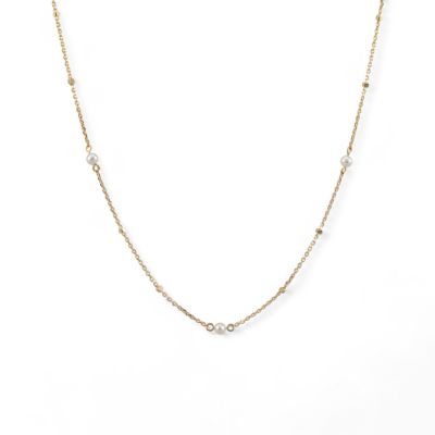 淡水真珠 ステーションネックレス ペンダント K10YG 2.5-3.0mm 《enSTYLE》［n4］(ベビーパール パールネックレス カジュアル フェミニン 重ね付け ギフト プレゼント ゴールド レディース)