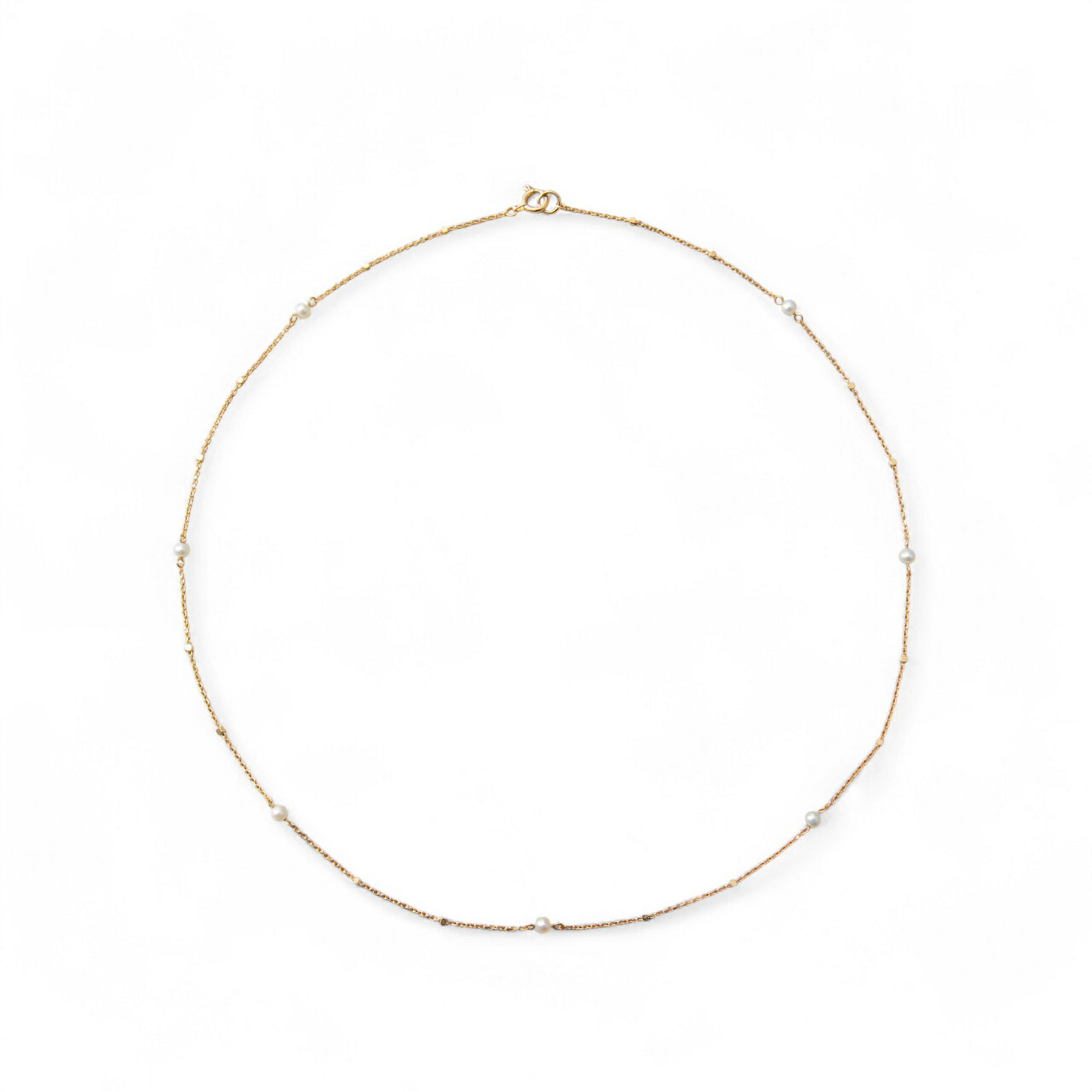 淡水真珠 ステーションネックレス ペンダント K10YG 2.5-3.0mm 《enSTYLE》［n4］(ベビーパール パールネックレス カジュアル フェミニン 重ね付け ギフト プレゼント ゴールド レディース)