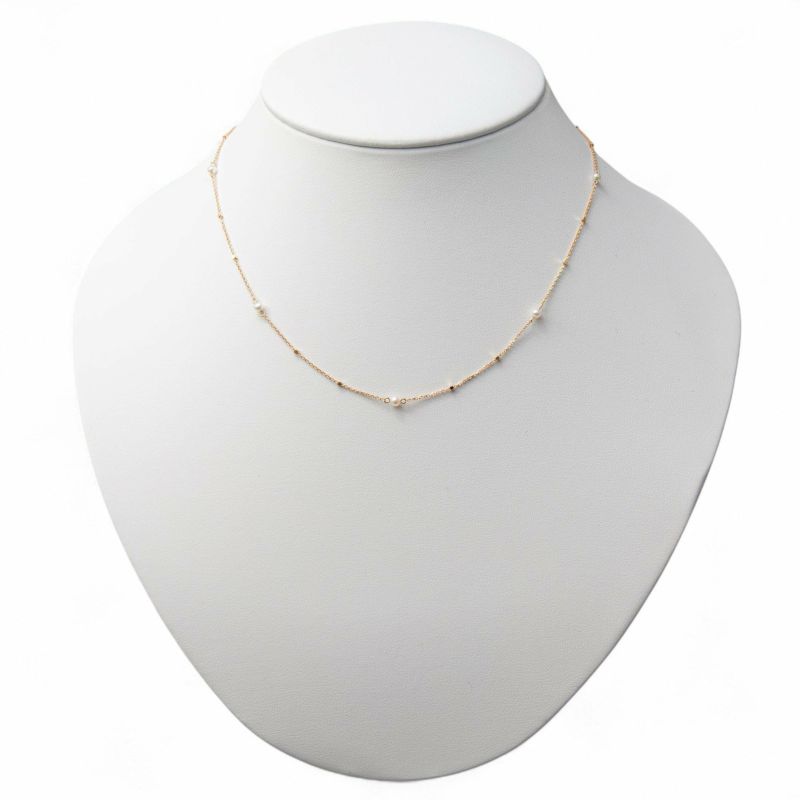 淡水真珠 ステーションネックレス ペンダント K10YG 2.5-3.0mm 《enSTYLE》［n4］(ベビーパール パールネックレス カジュアル フェミニン 重ね付け ギフト プレゼント ゴールド レディース)