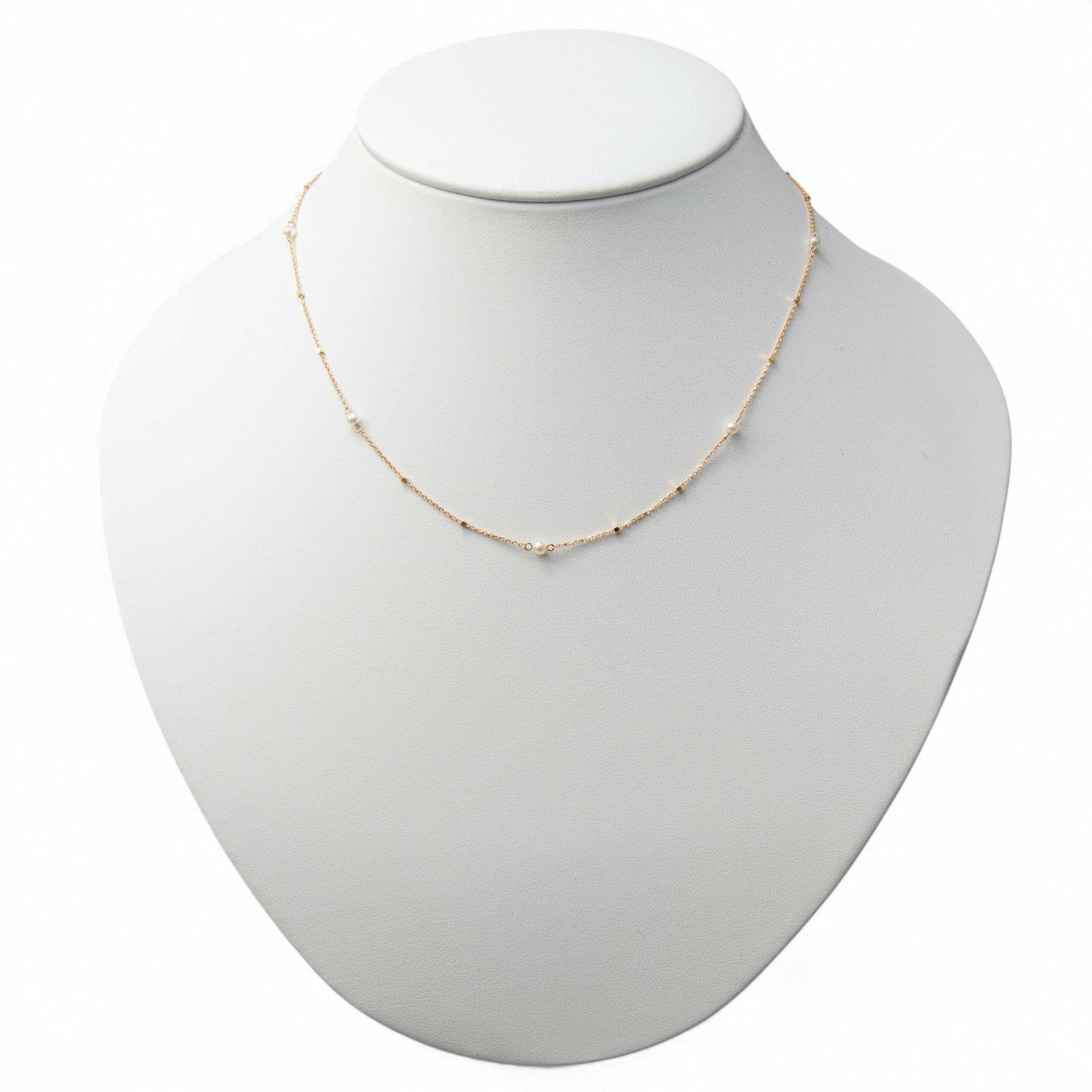 淡水真珠 ステーションネックレス ペンダント K10YG 2.5-3.0mm 《enSTYLE》［n4］(ベビーパール パールネックレス カジュアル フェミニン 重ね付け ギフト プレゼント ゴールド レディース)