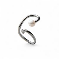 [片耳売り]淡水真珠 イヤーカフ 6.0-6.5mm silver 《enSTYLE》［n4］(淡水パール トレンド  シンプル カジュアル フェミニン 重ね付け ギフト プレゼント レディース)