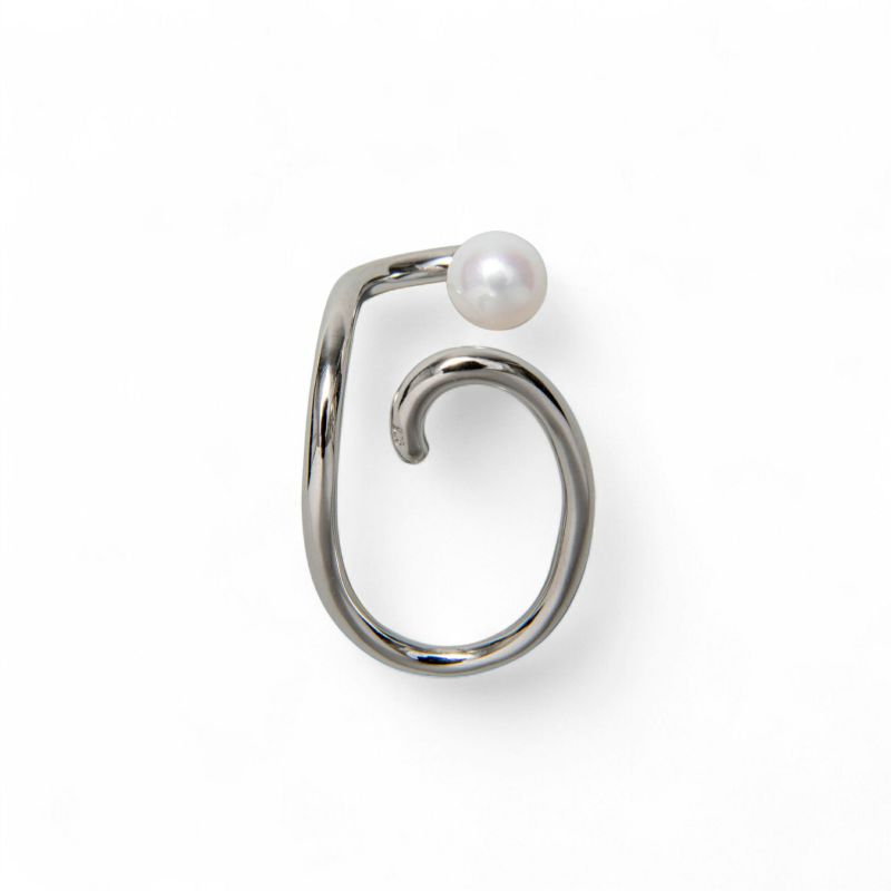 [片耳売り]淡水真珠 イヤーカフ 6.0-6.5mm silver 《enSTYLE》［n4］(淡水パール トレンド  シンプル カジュアル フェミニン 重ね付け ギフト プレゼント レディース)