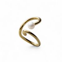 [片耳売り]淡水真珠 イヤーカフ 6.0-6.5mm silver(ゴールドメッキ) 《enSTYLE》［n4］(淡水パール トレンド  シンプル カジュアル フェミニン 重ね付け ギフト プレゼント レディース ゴールド)